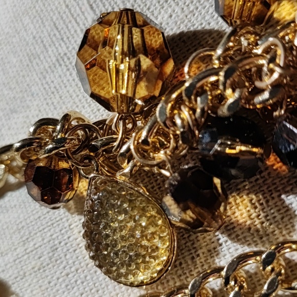 Acrylic Faceted Root Beer Citrine Molded Plastic Teardrop Necklace Unsigned EUC - Picture 9 of 12